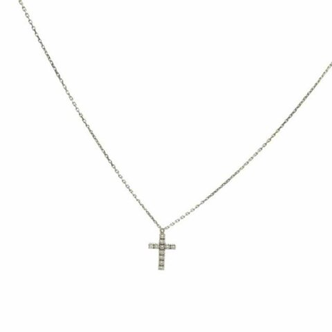CARTIER 18K白金鑽石Symbol系列十字架項鏈小號