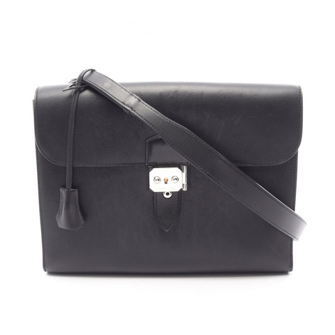 愛馬仕 Sac a depeche 29 肩挎斜挎商務包 Evergrain 黑色 二手