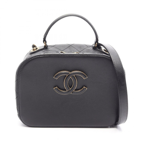 香奈兒 (CHANEL) Matelasse Vanity Bag 2WAY Shoulder Bag 皮革黑色二手女款