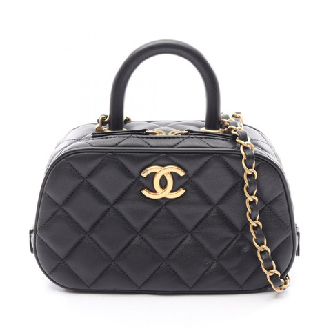 香奈兒 (CHANEL) Matelasse Mini Bowling 鏈條斜背包 AS5572 皮革 GHW BK