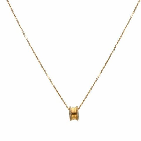 BVLGARI B.ZERO1彈簧項鏈三環扣雙邊鑽18K玫瑰金/鑽石
