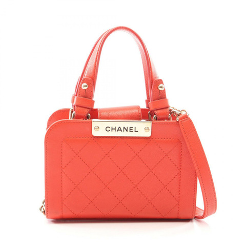 香奈兒 (CHANEL) Matelasse 2WAY 肩背斜背包，紅色皮革，金色五金，二手女款