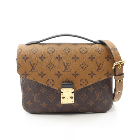 路易威登 Pochette Metis MM Monogram Reverse 2WAY 手提包 M44876 PVC塗層帆布皮革 棕色 黑色 二手