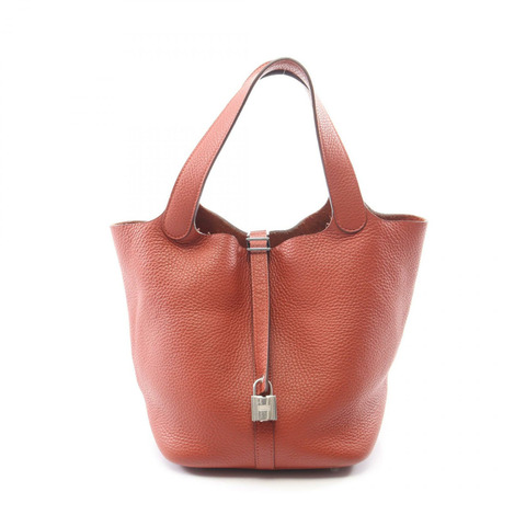 愛馬仕 Picotin Lock PM Brique 手提包 H060991CK Taurillon Clemence Taurillon Clemence 棕色二手女士