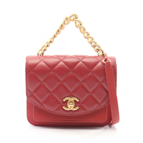 香奈兒 (CHANEL) 絎縫鏈條肩背斜背包 AS0785 紅色皮革 GHW 二手