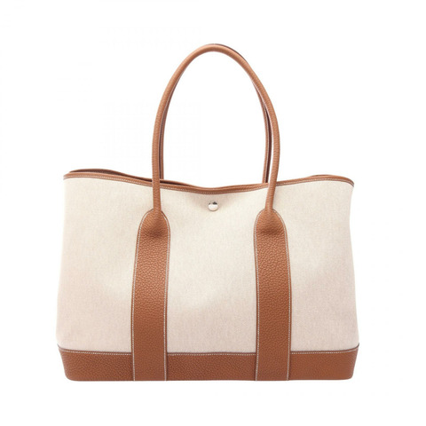 HERMES Neo Garden 41 Voyage Tote 手提包 Toile H 帆布皮革 米色 SHW 二手 K