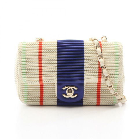 香奈兒 (CHANEL) Mini Matelasse 20 褶皺鏈條肩背斜背包 A69900 皮革 GHW
