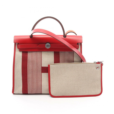 愛馬仕 Herbag Zip PM H Vibration 肩包帆布皮革 SHW 二手 D