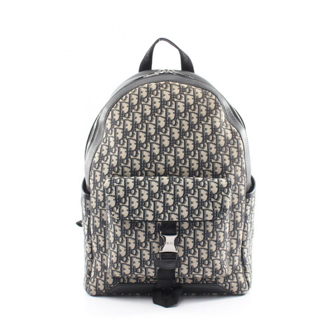 Dior Explorer Oblique 雙肩包 1ESBA012YKY 帆布皮革 海軍藍 米色 二手