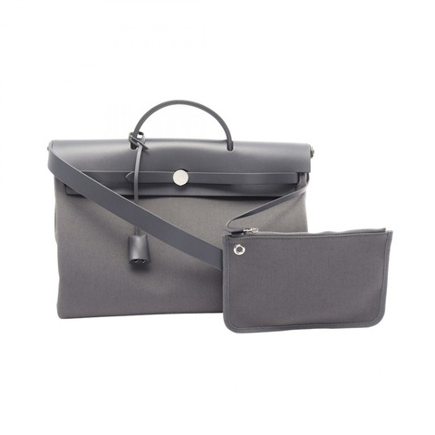 愛馬仕 Herbag Zip Messenger 39 2WAY 手提包，Vache 皮革獵裝款，Vache 皮革獵裝款/軍綠色帆布款，二手