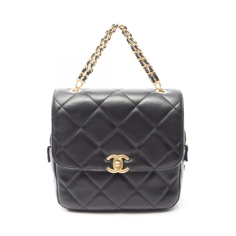 香奈兒 (CHANEL) 絎縫方形鏈條雙肩包 AS3884 羊皮（綿羊皮）黑色二手女款