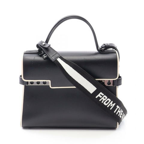 Delvaux Tempete MM 2WAY 單肩手提包，黑色真皮，二手女款