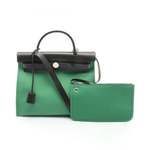 愛馬仕 Herbag Zip PM 單肩手提包，A Toile 軍官獵裝 Banboo SHW