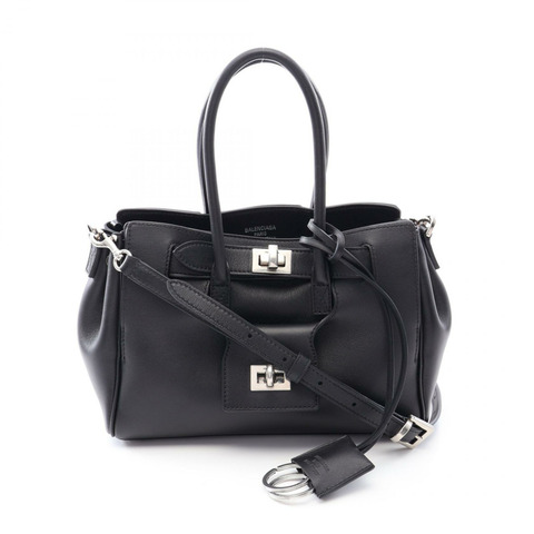 BALENCIAGA BEL AIR Carryall Mini 單肩斜背包 823888 黑色皮革