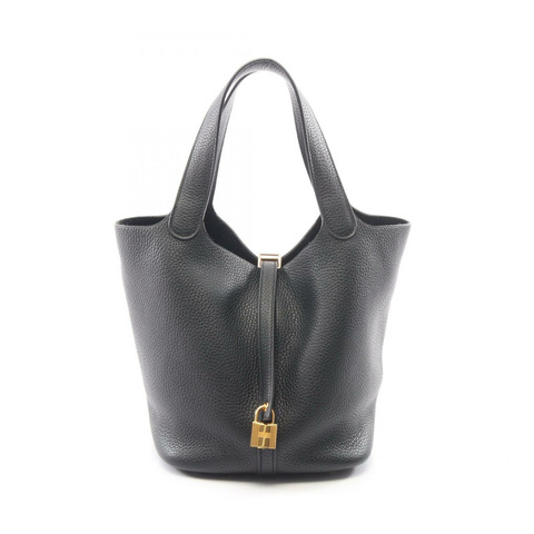 愛馬仕 Picotin Lock MM 手提包 Taurillon Clemence Taurillon Clemence 黑色二手女士
