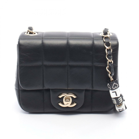 香奈兒 (CHANEL) 巧克力棒迷你翻蓋單肩包 AS3744 羊皮（綿羊皮）黑色二手女款