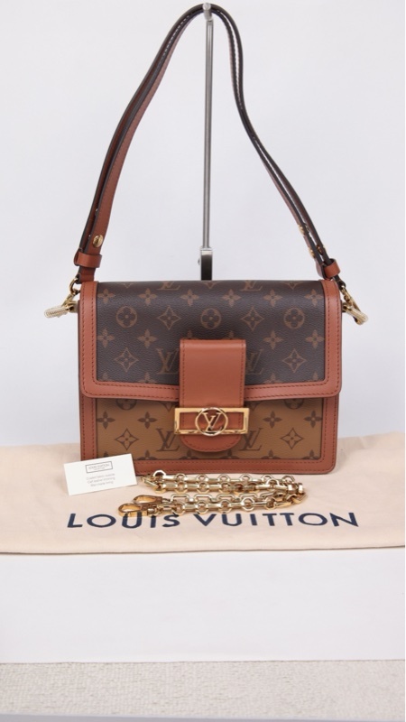 LV Dauphine达芙妮老花中号单肩包