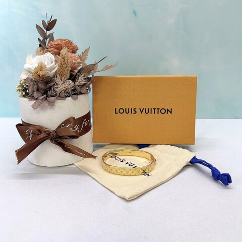 LV Nanogram金色雕花手鐲