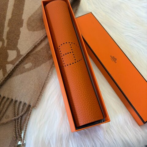 HERMES 25x25 Evelyne置物盤 橘色 W刻
