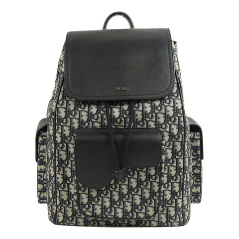 Dior 帆布/牛皮皮革Saddle Backpack背包
