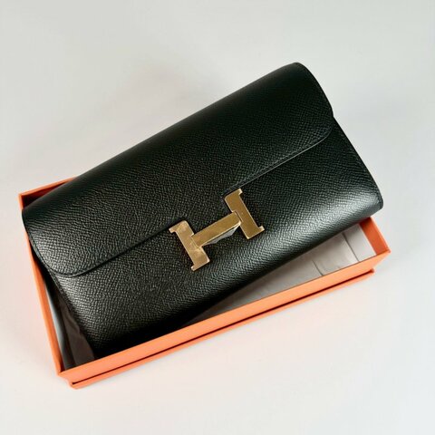 HERMES Constance 康康 to go 黑色 金釦 斜背 兩用包 Epsom U刻