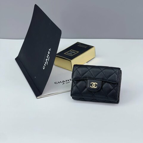 CHANEL COCO迷你雙層三折短夾 保卡款
