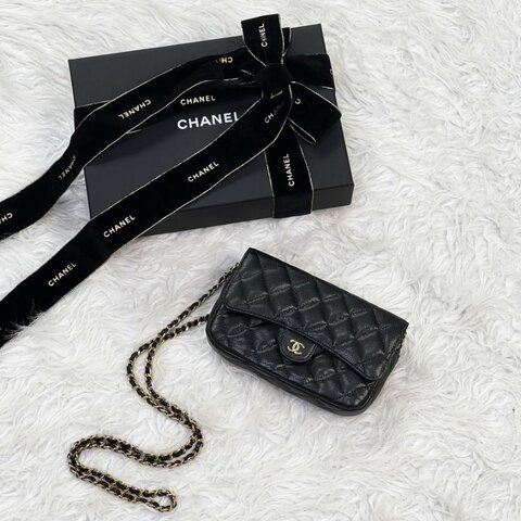CHANEL荔枝牛皮二合一WOC手機包  芯片款