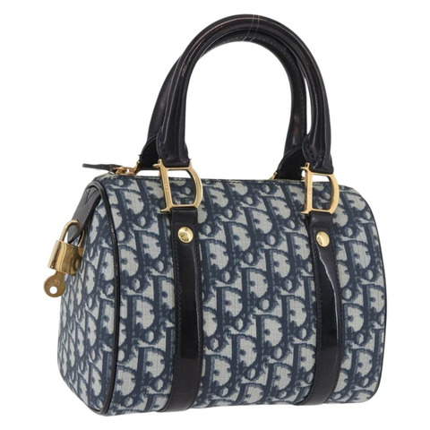 Christian Dior Trotter帆布手提包 PVC海軍藍金色 正品 190076SAV
