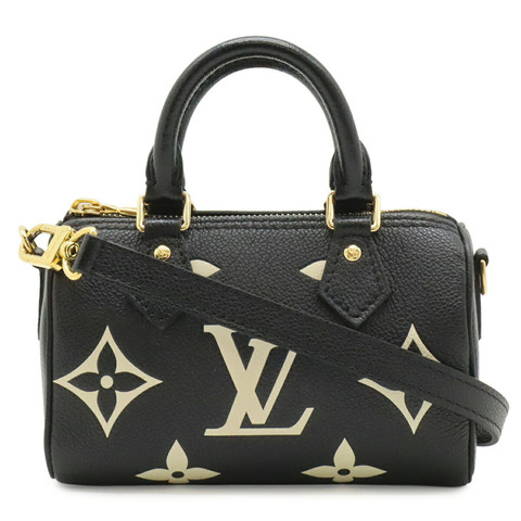 路易威登 (LOUIS VUITTON) Monogram Empreinte Nano Speedy 手提包/單肩包 雙色黑 M81456