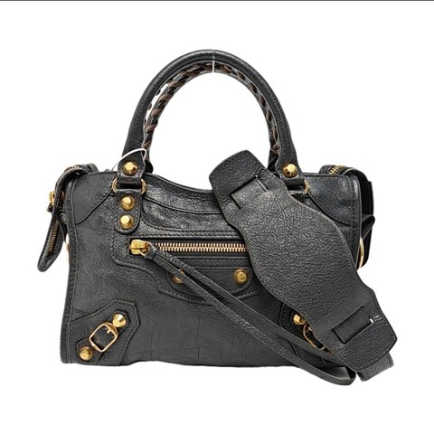 BALENCIAGA Classic City  mini 灰色羊皮肩背包 斜背包