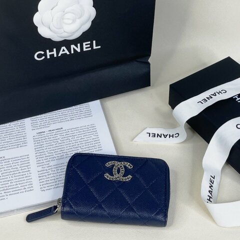 CHANEL 24P 拉鍊零錢包 芯片款