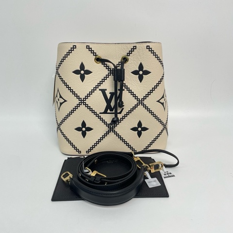 LV/路易威登 NEONOE系列 米白色水桶包手提包子母包斜挎包 中號 芯片款