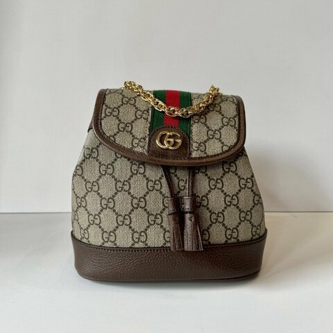 Gucci Ophidia 帆布 經典 老花 紅綠紅 Mini 迷你 雙肩 後背包 795221