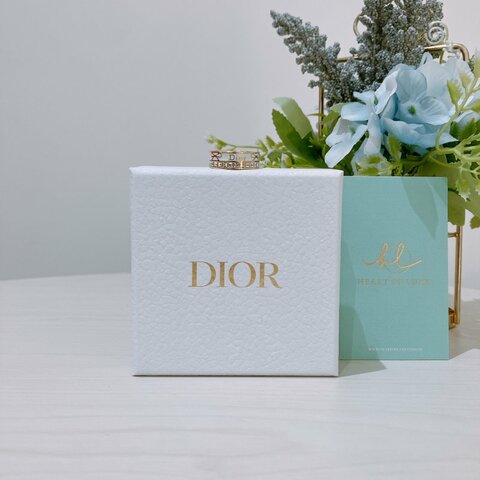 TK2095	Christian Dior 迪奧蝴蝶結花紋水晶戒指 Night Code Ring Size M White X GHW