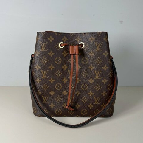 LV NEONOE 老花 焦糖色 束口 兩用 肩背 斜背 水桶包 M44887