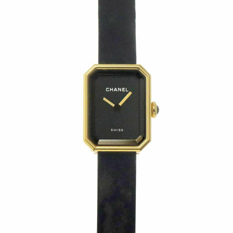 香奈兒 Premiere Velvet H6125 女士腕錶，黑色，18K 黃金，石英錶