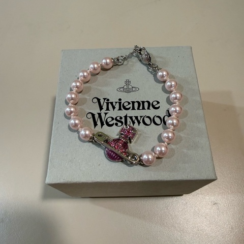 vivienne westwood 西太后kitty粉色珍珠土星手鏈