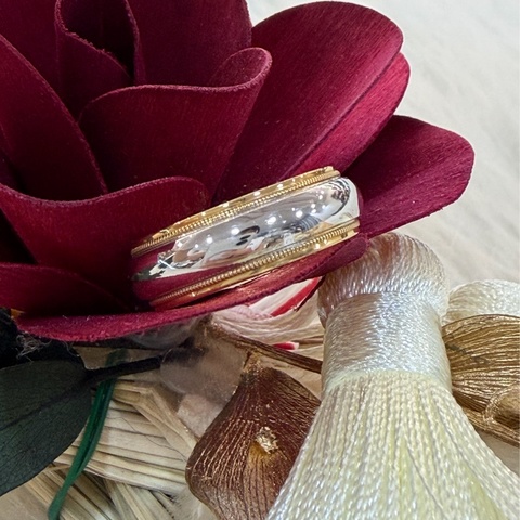 TIFFANY & CO. Milgrain 蒂芬妮 鉑金 18黃K金 750 雙色 戒 戒子 戒指