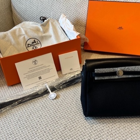 二手九成新Hermes mini her bag 黑色