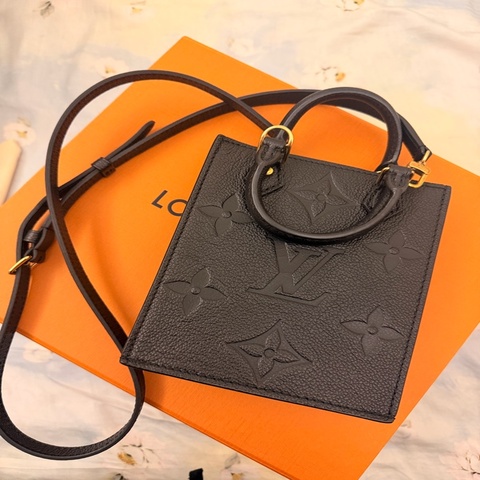 Louis Vuitton Petit Sac Plat 黑色壓紋 Monogram Empreinte｜近全新