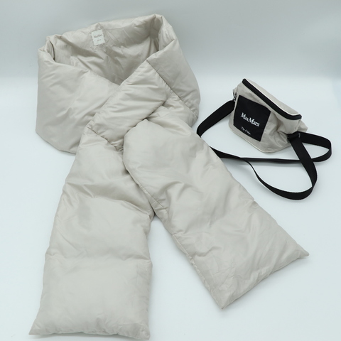 Max Mara 鴨羽絨 灰白色 圍巾