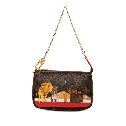 路易威登 Monogram 鏈條手提包配件包 M63830 棕紅色 女士 LOUIS VUITTON