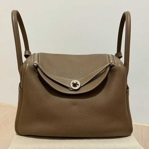 Hermès Lindy30 經典大象灰Etoupe銀釦