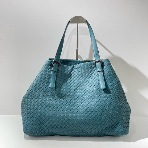 Bottega Vuitton 葆蝶家大號綠色編織格托特手提腋下單肩包 底長40cm