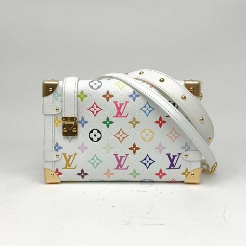 LOUIS VUITTON SideTrunk軟盒子包聯名大號白三彩PVC金扣晶片肩背包