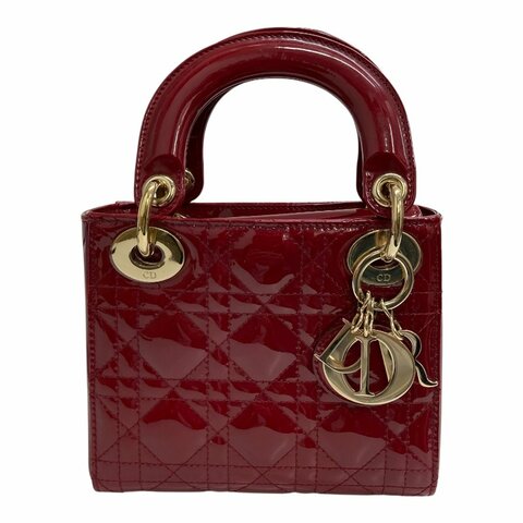 DIOR 迪奧 MINI SIZE LADY DIOR 紅色 漆皮