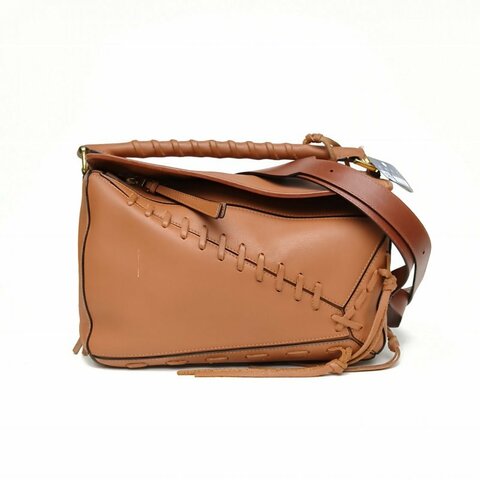 LOEWE Puzzle29幾何包中號棕色牛皮肩背包