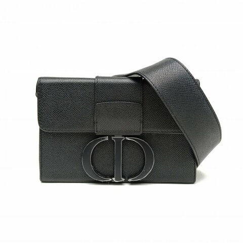 DIOR 黑色牛皮黑扣Montaigne蒙田肩背包