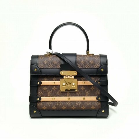 LOUIS VUITTON Trianon硬箱老花PVC金扣晶片肩背包