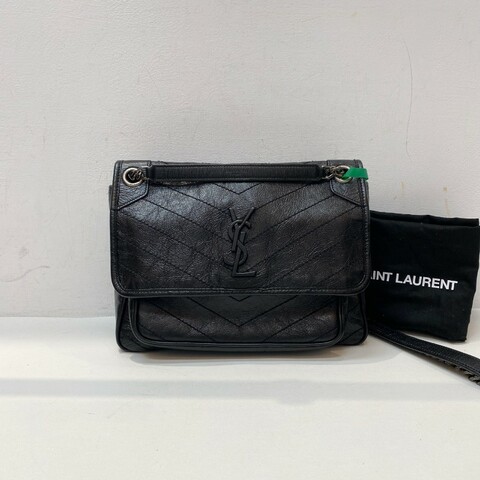 YSL圣罗兰 NIKI黑色中号单肩斜挎链条包27*22*9